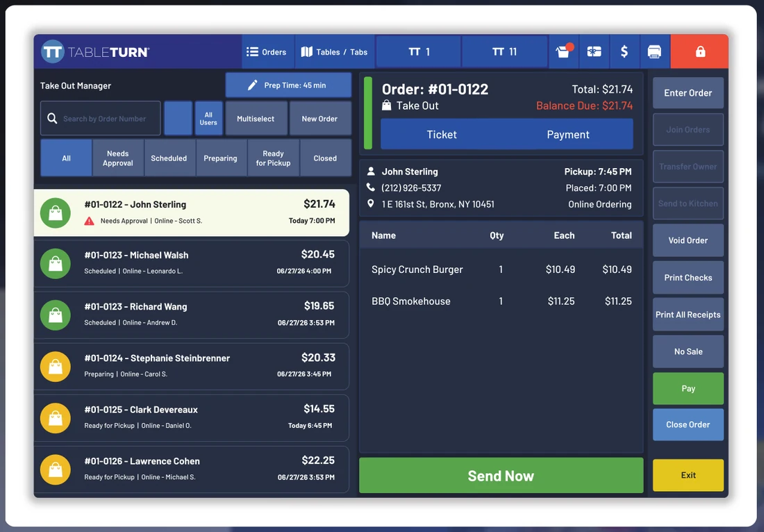 TableTurn POS for Quick service